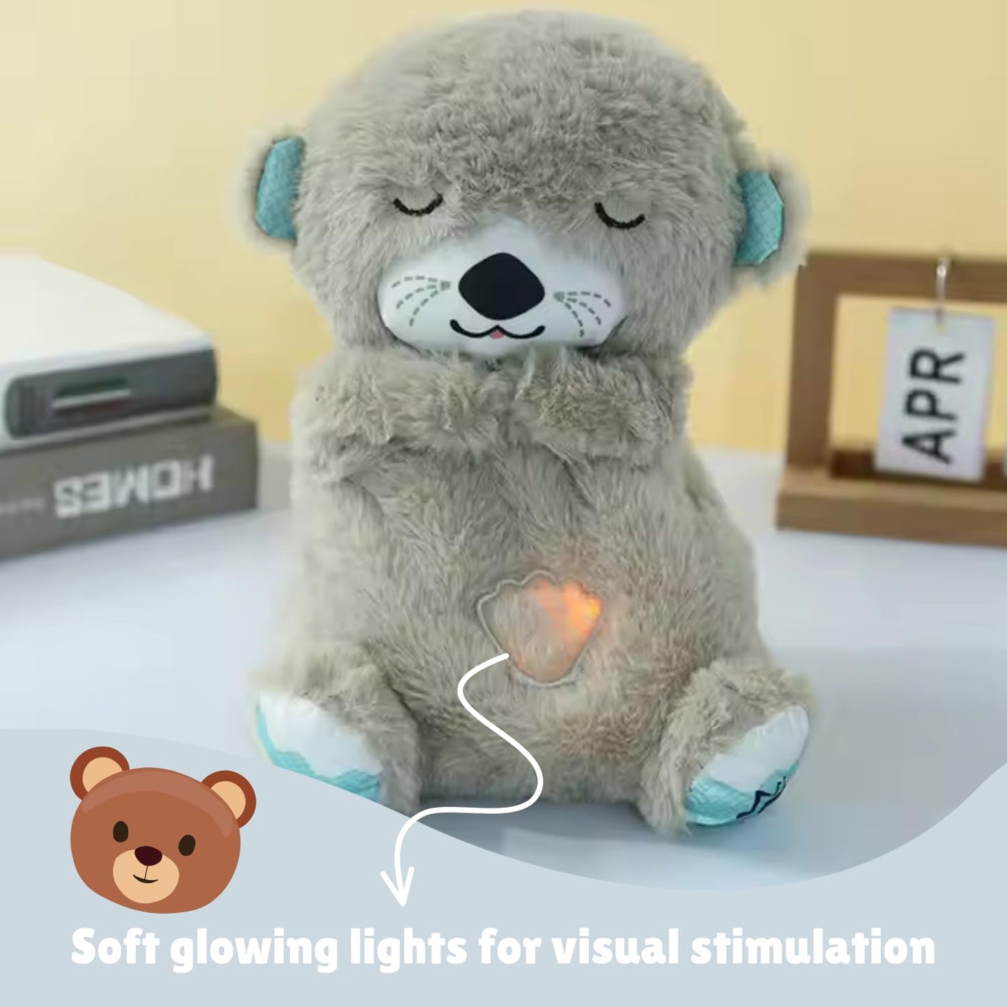 Breathing Teddy Bear with Soothing Music, Comfort Plush